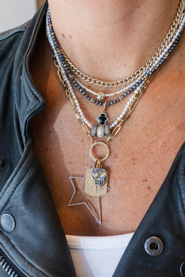 3mm Peacock Pearl Rondelle Necklace