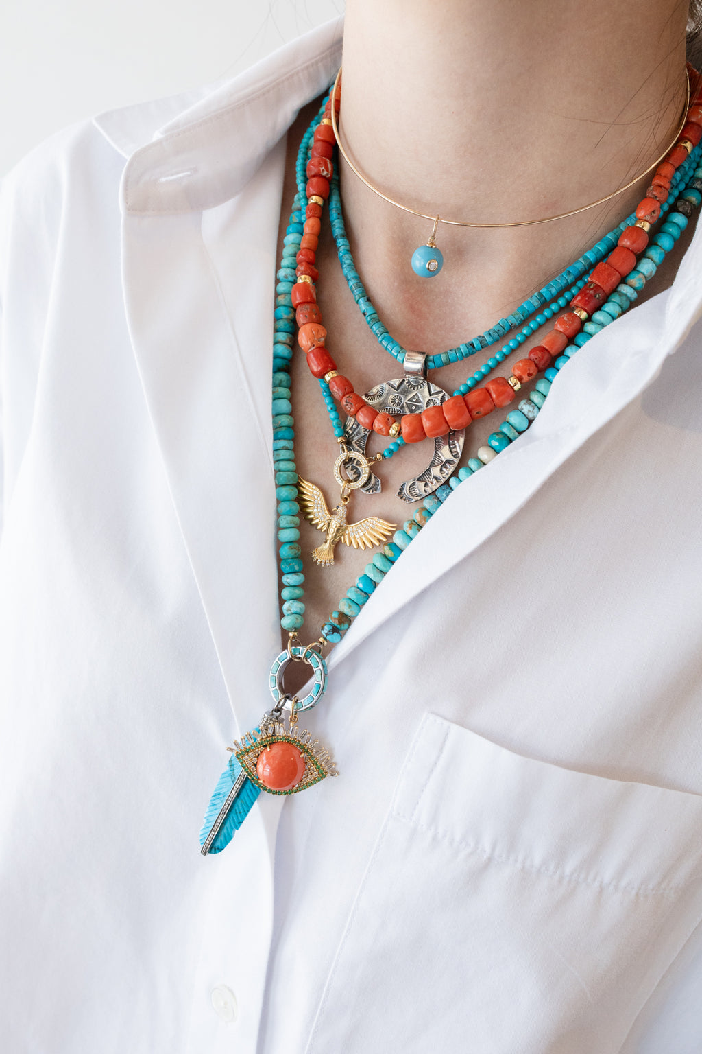 Lock Ready: 8mm Faceted Kingman Turquoise