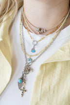 20" Bright Silver Lobster Lock T Bar Lariat Necklace