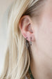 12mm Silver Diamond Bar Charm Huggies