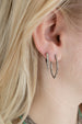 Silver Diamond Pointed Hoops
