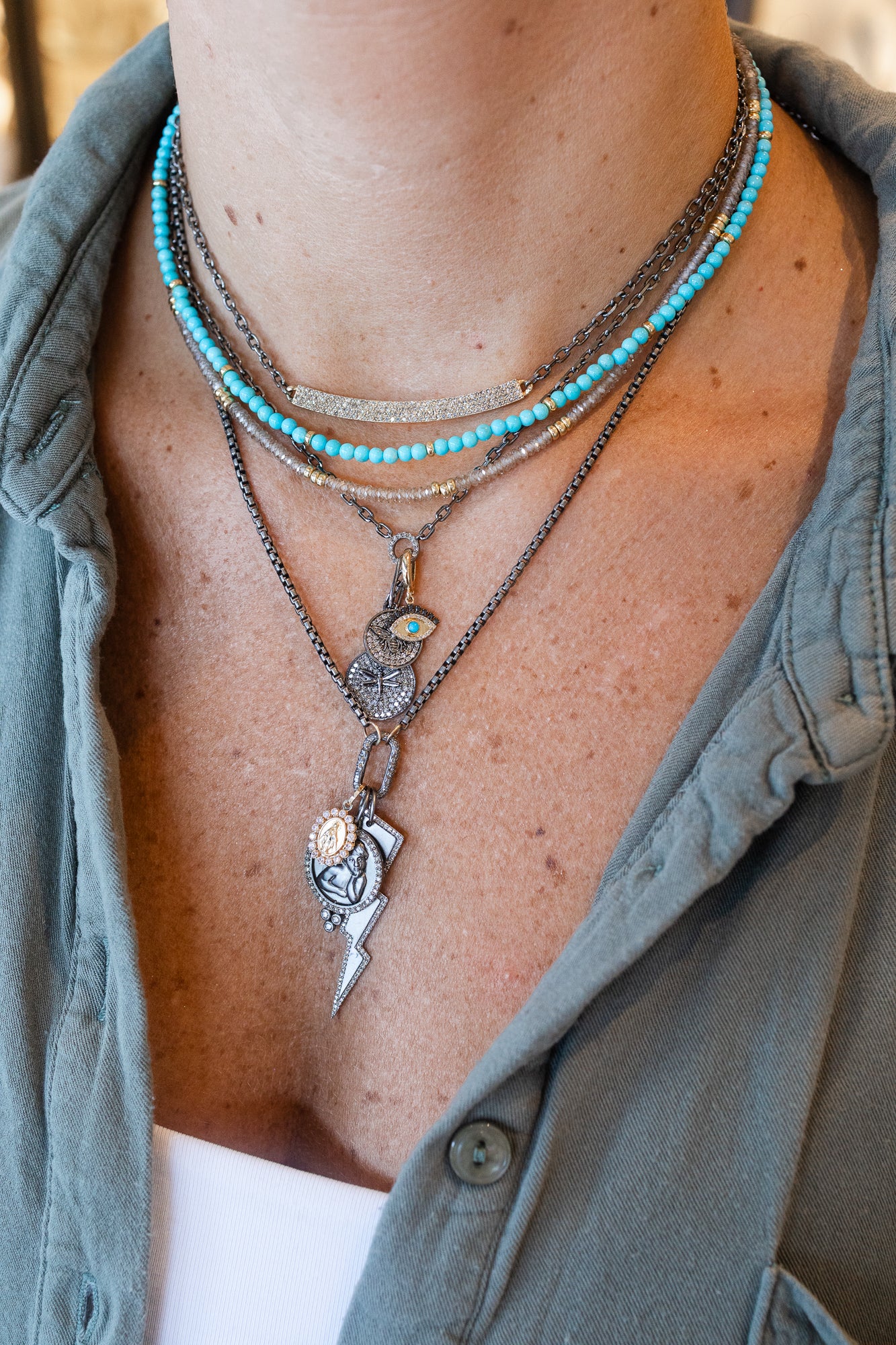 The Luxe Lexi Lock Necklace: Silver Round Box Chain