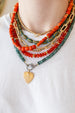 Faceted Saucer Carnelian Beaded Rondelle Necklace