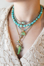 Kingman Turquoise Oval Rondelle Necklace