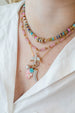 14K Gold Pink Carved Opal Leaf Charm