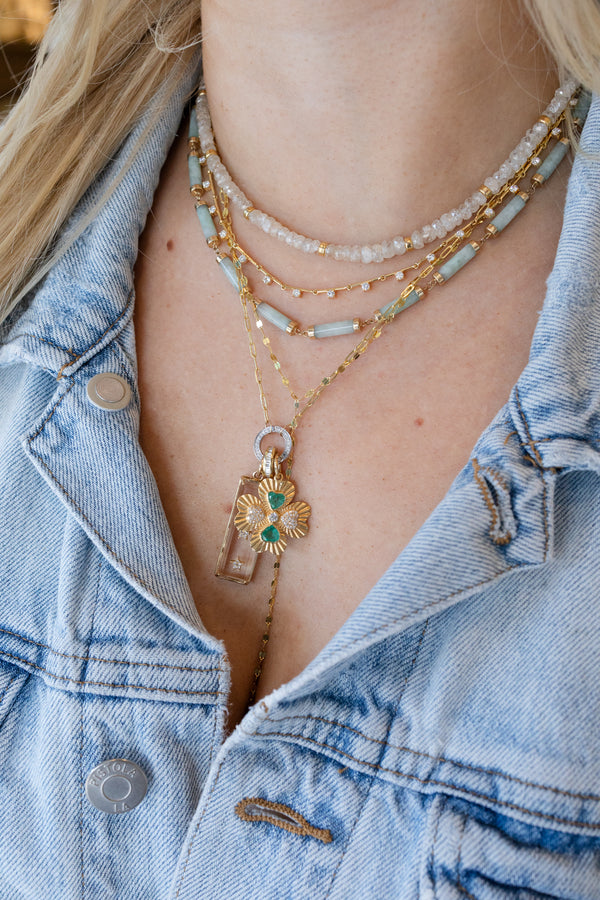 14K Gold Thin Dime Chain Lariat Necklace