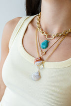 Light Gray Laguna Agate Scallop Shell Charm