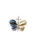 14K Gold Half & Half Abalone Butterfly Charm