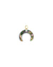 14K Gold Diamond Abalone Crescent Horn Charm
