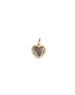14K Gold Abalone Heart Open Frame Charm