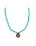 Single Afghan Coin Heishi Turquoise Necklace