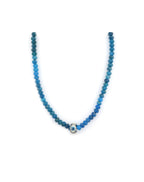 Silver Diamond Cosmic Spacer Apatite Necklace
