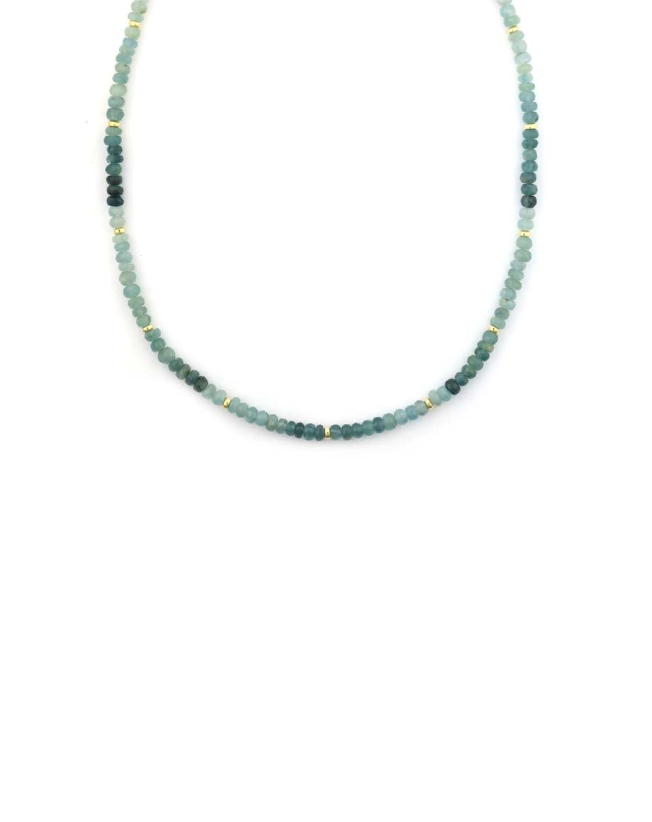 Aqua Ombre Rondelle Necklace