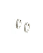14K Gold 12mm .2ct Baguette Diamond Huggies
