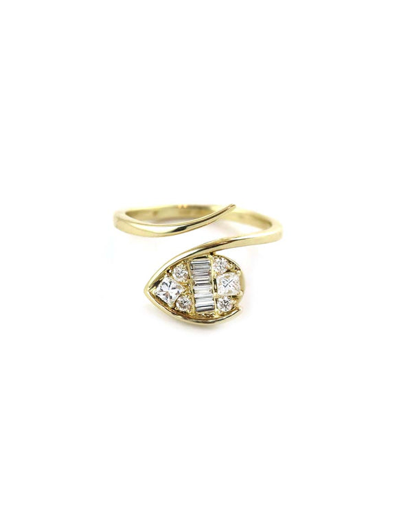 14K Gold Mix Diamond Snake Wrap Ring
