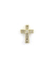 14K Yellow Gold Baguette Diamond Cross Slide On Charm