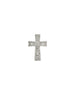 14K White Gold Baguette Diamond Cross Slide On Charm