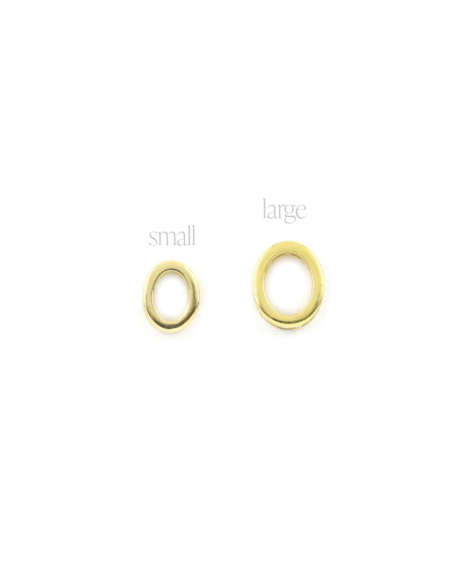 Large 14K Gold Oval Channel Set .31ct Diamond Spacer
