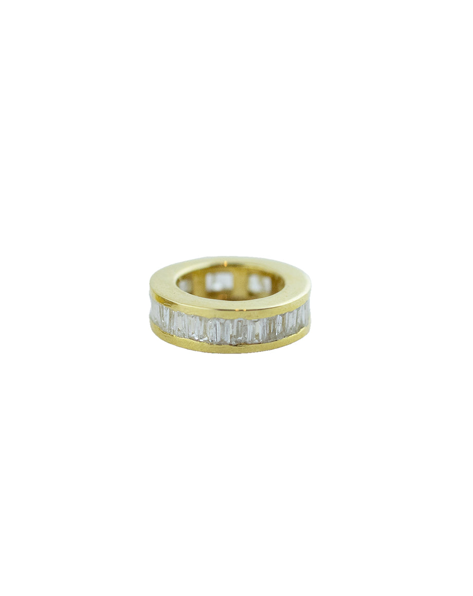 10mm Round 14K Yellow Gold Channel Set Diamond Spacer