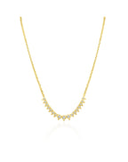 14K Gold Graduated Diamond Bezel Spike Necklace