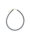 14K 3mm Black Leather Cord Choker