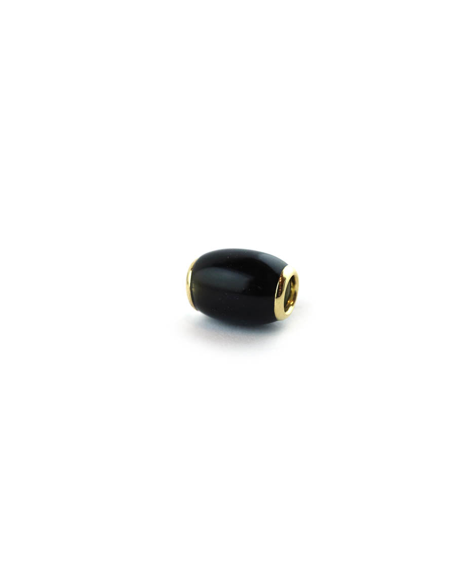 14K Gold Black Onyx Tube Spacer