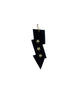 14K Gold Star Studded Black Onyx Lightning Bolt Pendant