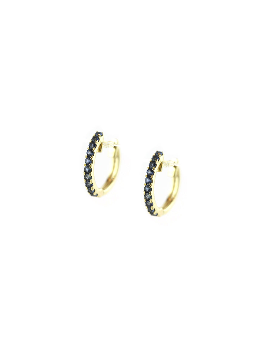 15mm 14K Gold .61ct Sapphire Huggies