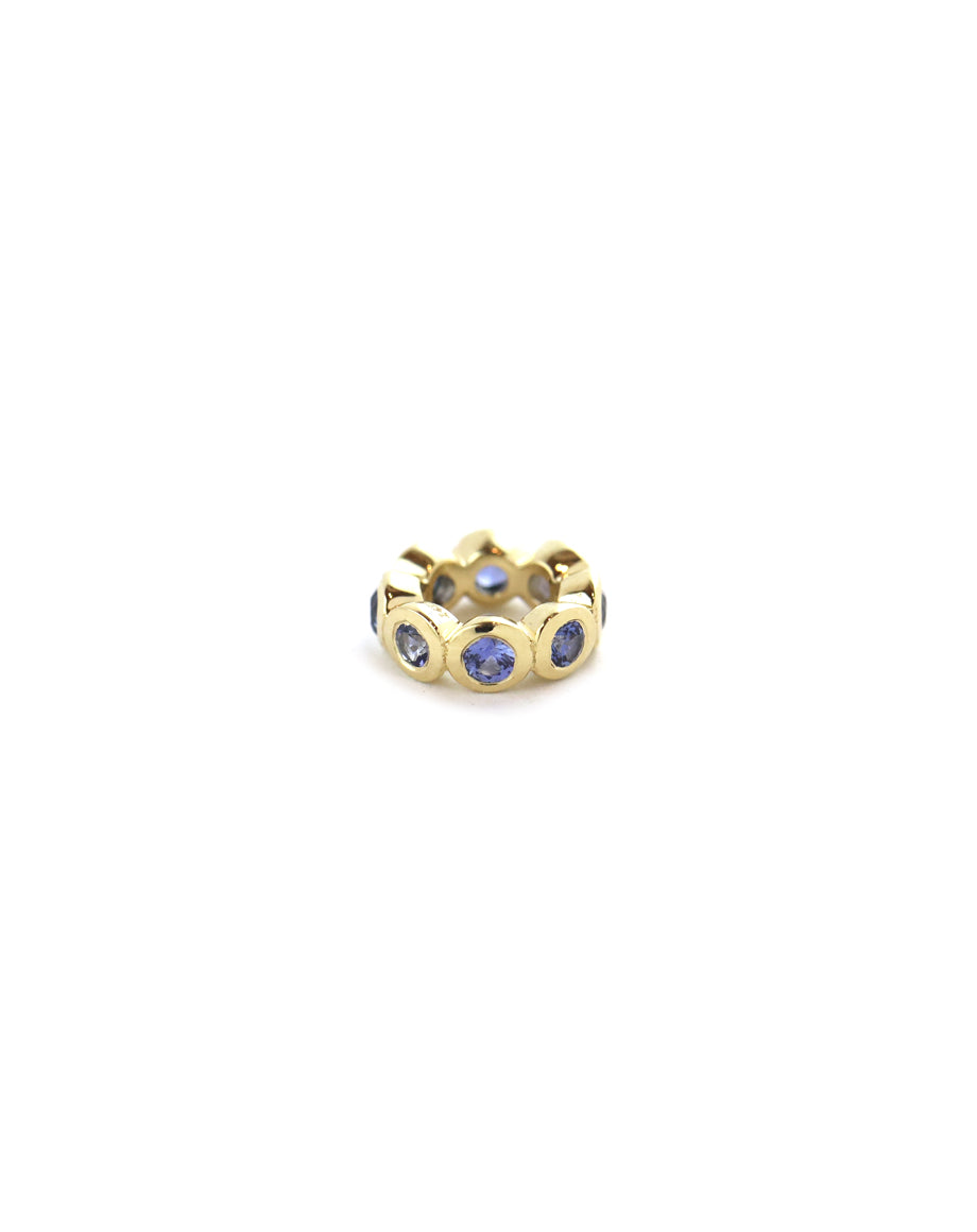 Mini 14K Gold Round Sapphire Bezel Spacer