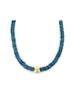 8mm Heishi Blue Topaz Fluted Rondelle Necklace