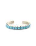 Federico Single Row Blue Turquoise Tiled Simple Cuff