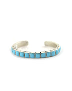 Federico Single Row Blue Turquoise Tiled Simple Cuff