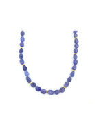 Oval Cabochon Tanzanite Rondelle Necklace