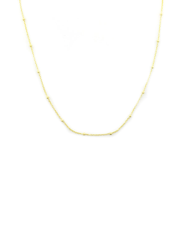 14K Gold Thin Dotted Chain