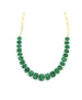 Carved Pumpkin Emerald Gold Paper Clip Necklace