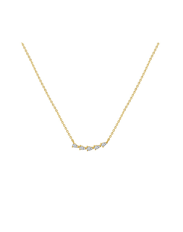 14K Gold Chasing Pear Diamond Necklace