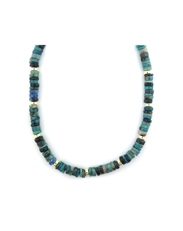 8mm Heishi Chrysocolla Rondelle Necklace