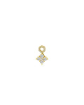 14K Gold Round Diamond Clover Earring Charm