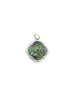 14K Gold Diamond & Emerald Clover Abalone Pendant