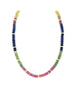 Color Block Multi Sapphire Cabochon Necklace