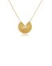 14K Gold Concentric Circle Diamond Necklace