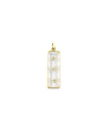 14K Gold Crystal Quartz Diamond Star Rectangle Pendant