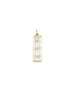 14K Gold Crystal Quartz Diamond Star Rectangle Pendant