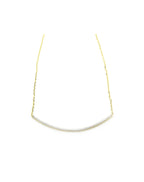 14K Gold Curved Top Diamond Bar Choker Necklace