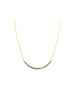 14K Gold Emerald Curved Bar Emerald Necklace