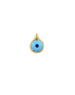 18K Gold Curved Turquoise Circle Evil Eye Charm