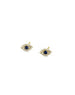 14K Gold Mini Pave CZ Evil Eye Studs