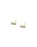 14K Gold Trio CZ Line Studs