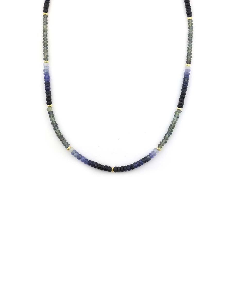 Dark Camo Sapphire Rondelle Necklace