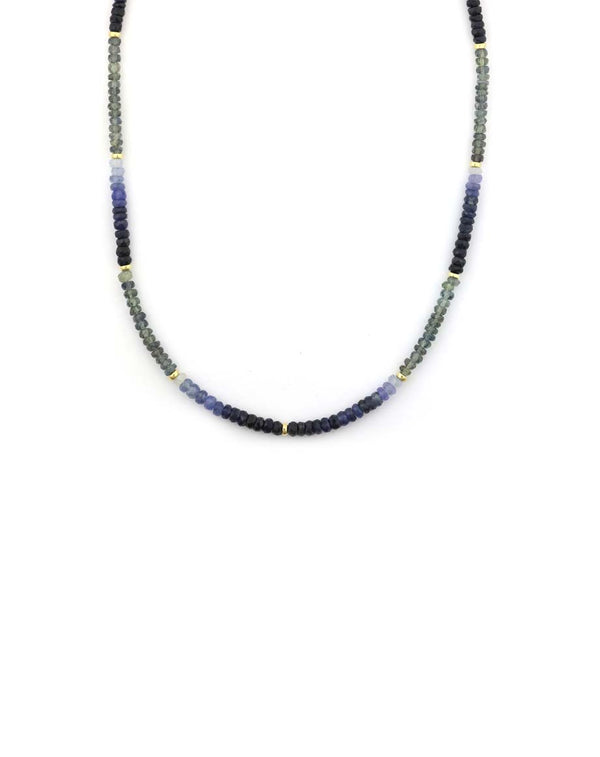 Dark Camo Sapphire Rondelle Necklace